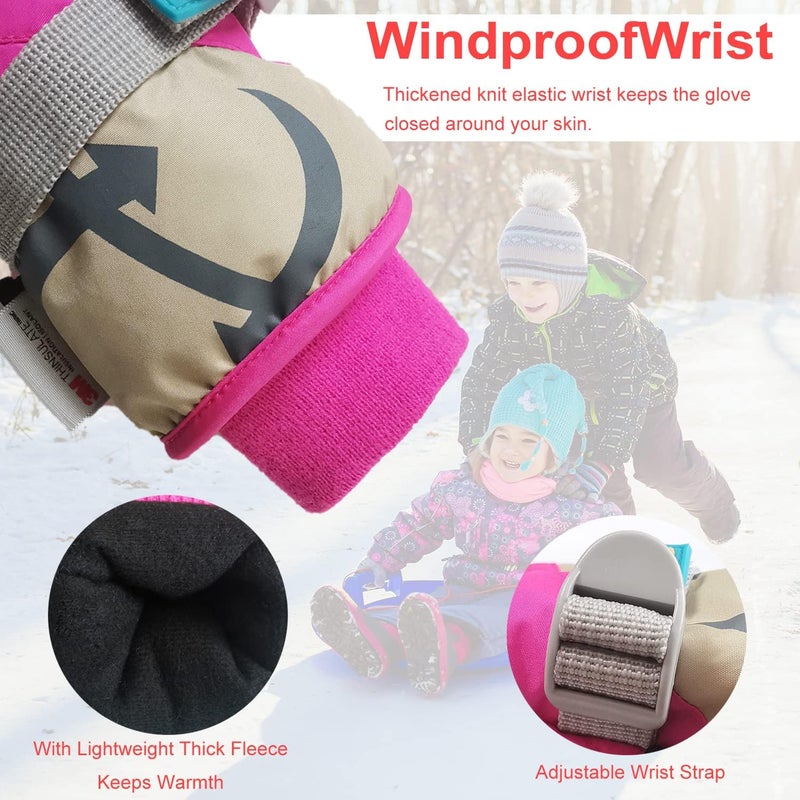 7-Mi Kids Winter Warm Water-Resistant Gloves for Skiing/Snowboarding/Cycling/Riding Outdoor Activities Children Mittens - Image 3